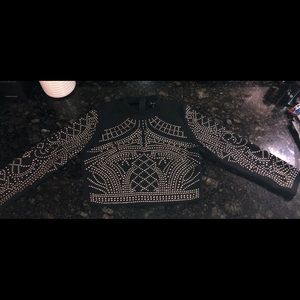 Studded Black Crop Top